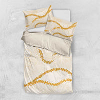 Aloha Lei Mikioi Bedding Set Gold Polynesian Tribal Tatau Pattern LT9 US Twin 172cm x 218cm Gold - Polynesian Pride