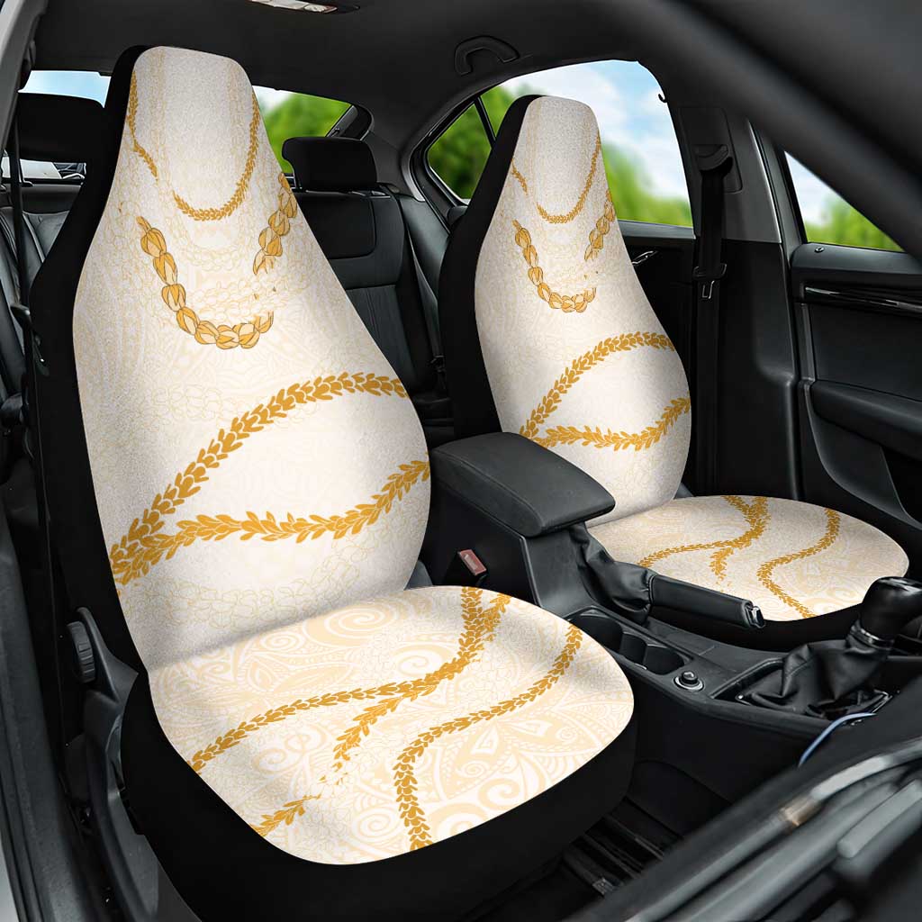 Aloha Lei Mikioi Car Seat Cover Gold Polynesian Tribal Tatau Pattern LT9 One Size Gold - Polynesian Pride