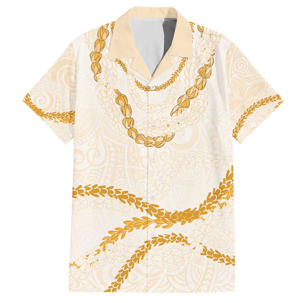 Aloha Lei Mikioi Hawaiian Shirt Gold Polynesian Tribal Tatau Pattern LT9 Gold - Polynesian Pride