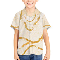 Aloha Lei Mikioi Hawaiian Shirt Gold Polynesian Tribal Tatau Pattern LT9 - Polynesian Pride