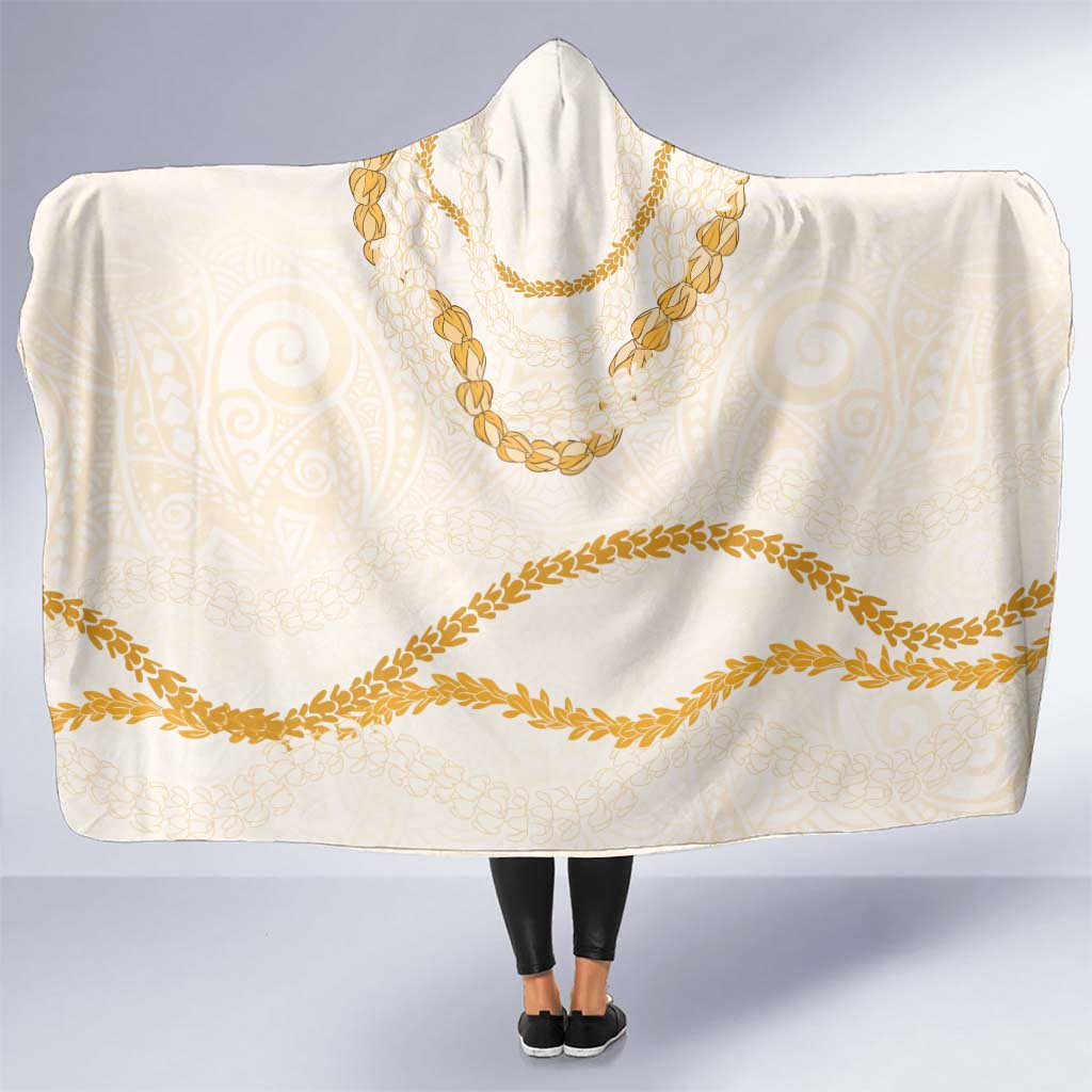 Aloha Lei Mikioi Hooded Blanket Gold Polynesian Tribal Tatau Pattern LT9 One Size Gold - Polynesian Pride