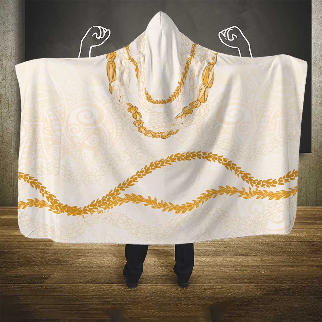 Aloha Lei Mikioi Hooded Blanket Gold Polynesian Tribal Tatau Pattern LT9 - Polynesian Pride