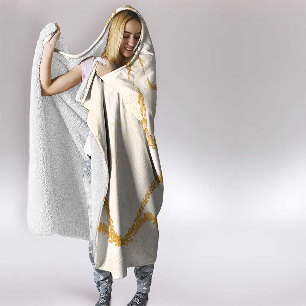 Aloha Lei Mikioi Hooded Blanket Gold Polynesian Tribal Tatau Pattern LT9 - Polynesian Pride