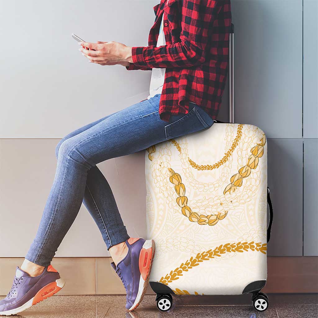 Aloha Lei Mikioi Luggage Cover Gold Polynesian Tribal Tatau Pattern LT9 - Polynesian Pride