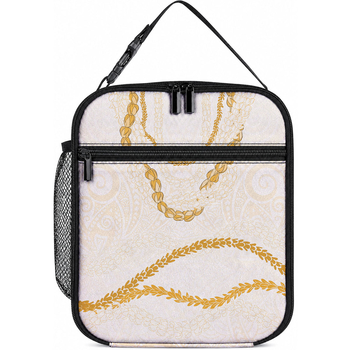 Aloha Lei Mikioi Lunch Bag Gold Polynesian Tribal Tatau Pattern LT9 10.2 × 8.3 × 4.3 inch Gold - Polynesian Pride