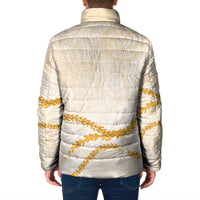 Aloha Lei Mikioi Padded Jacket Gold Polynesian Tribal Tatau Pattern LT9 - Polynesian Pride