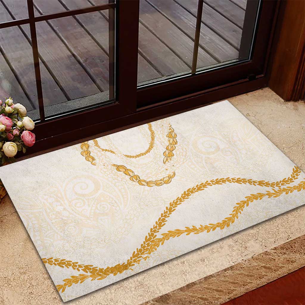 Aloha Lei Mikioi Rubber Doormat Gold Polynesian Tribal Tatau Pattern LT9 - Polynesian Pride