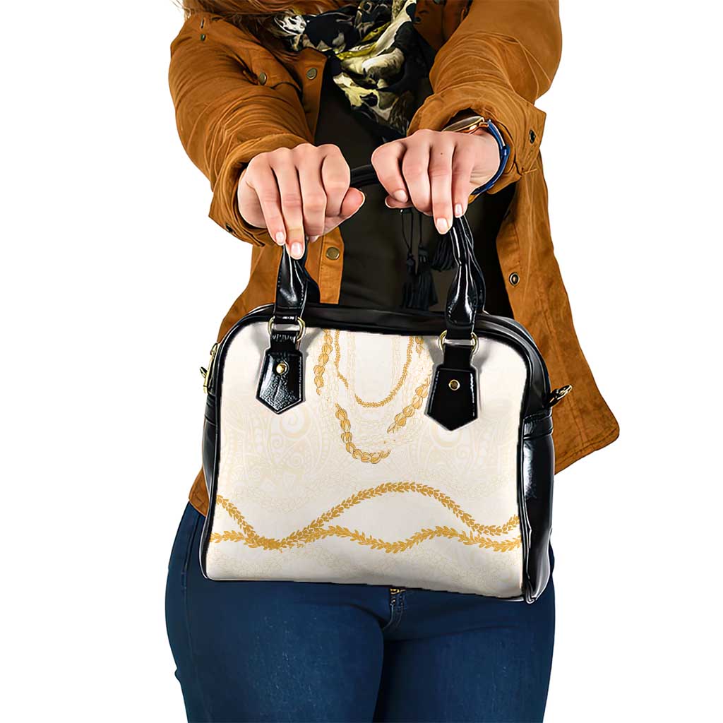 Aloha Lei Mikioi Shoulder Handbag Gold Polynesian Tribal Tatau Pattern LT9 One Size Gold - Polynesian Pride