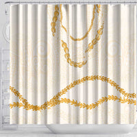 Aloha Lei Mikioi Shower Curtain Gold Polynesian Tribal Tatau Pattern LT9 - Polynesian Pride