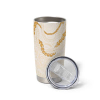 Aloha Lei Mikioi Tumbler Cup Gold Polynesian Tribal Tatau Pattern LT9 - Polynesian Pride