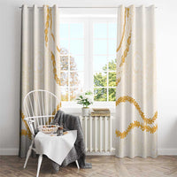 Aloha Lei Mikioi Window Curtain Gold Polynesian Tribal Tatau Pattern LT9 - Polynesian Pride
