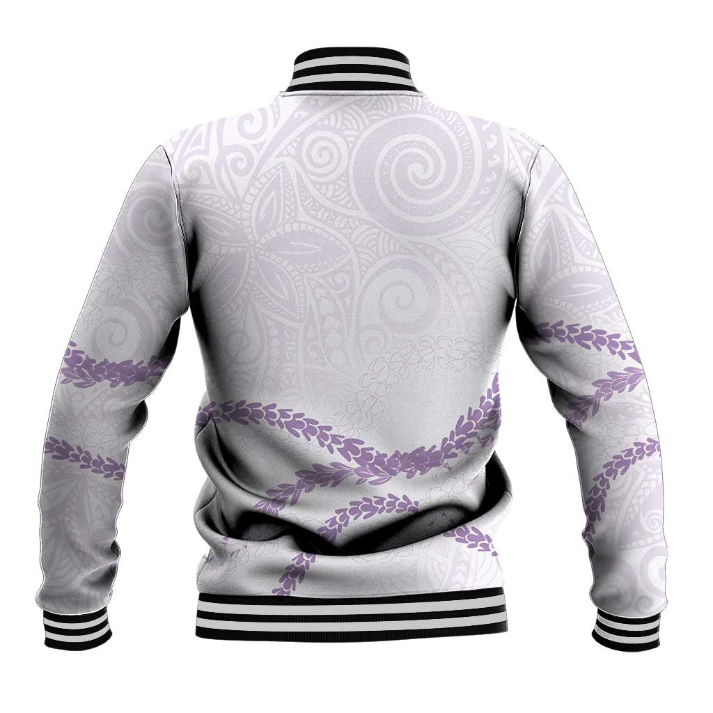 Aloha Lei Mikioi Baseball Jacket Purple Polynesian Tribal Tatau Pattern LT9 - Polynesian Pride