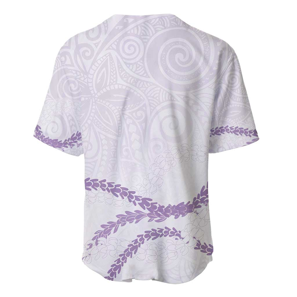 Aloha Lei Mikioi Baseball Jersey Purple Polynesian Tribal Tatau Pattern LT9 - Polynesian Pride