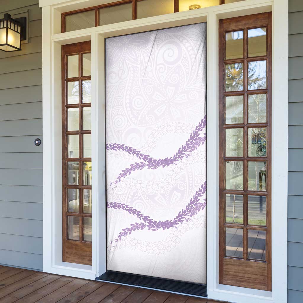 Aloha Lei Mikioi Door Cover Purple Polynesian Tribal Tatau Pattern LT9 - Polynesian Pride