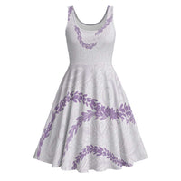 Aloha Lei Mikioi Midi Dress Purple Polynesian Tribal Tatau Pattern LT9 Purple - Polynesian Pride