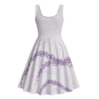 Aloha Lei Mikioi Midi Dress Purple Polynesian Tribal Tatau Pattern LT9 - Polynesian Pride