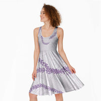 Aloha Lei Mikioi Midi Dress Purple Polynesian Tribal Tatau Pattern LT9 - Polynesian Pride