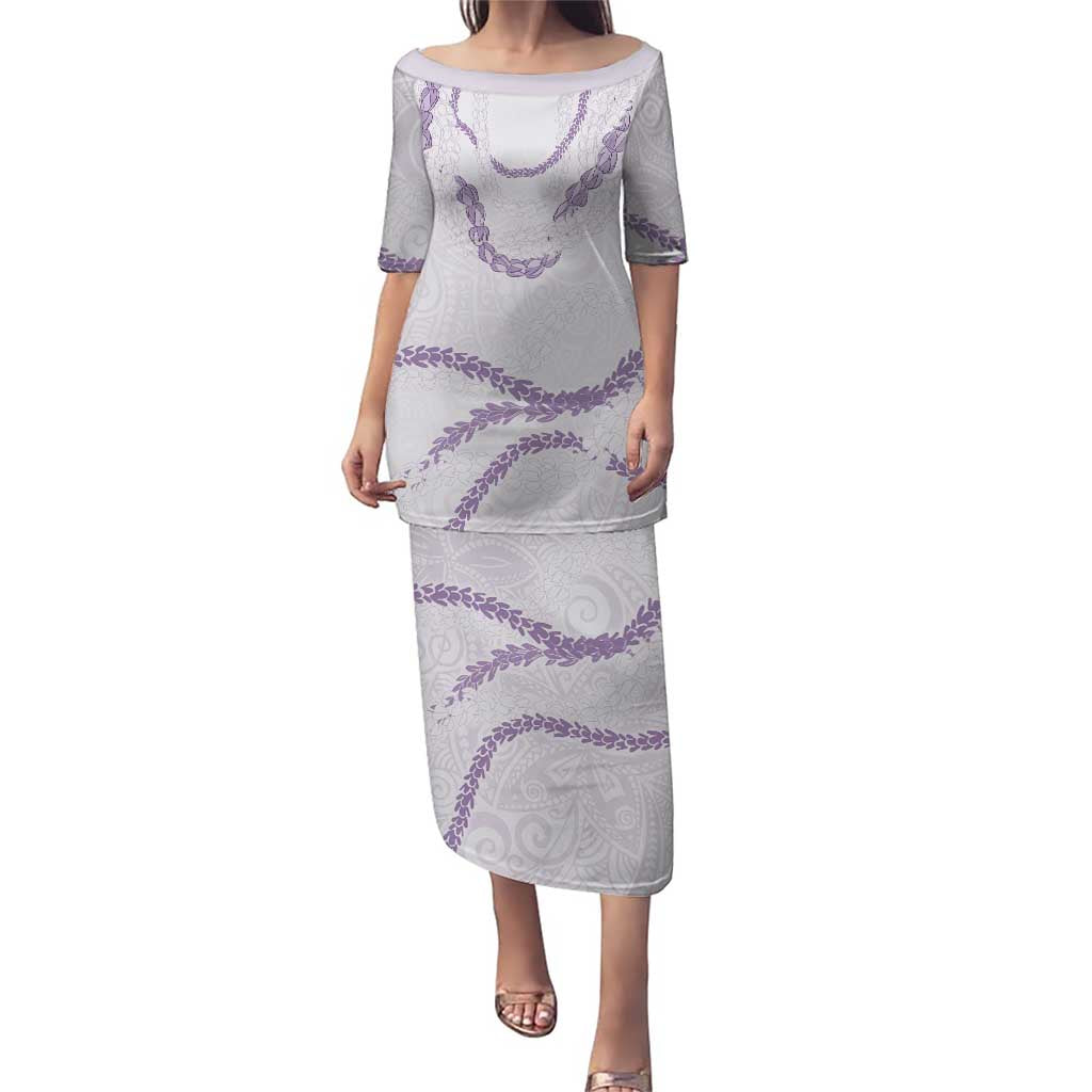 Aloha Lei Mikioi Puletasi Purple Polynesian Tribal Tatau Pattern LT9 Long Dress Purple - Polynesian Pride