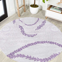 Aloha Lei Mikioi Round Carpet Purple Polynesian Tribal Tatau Pattern LT9 Purple - Polynesian Pride