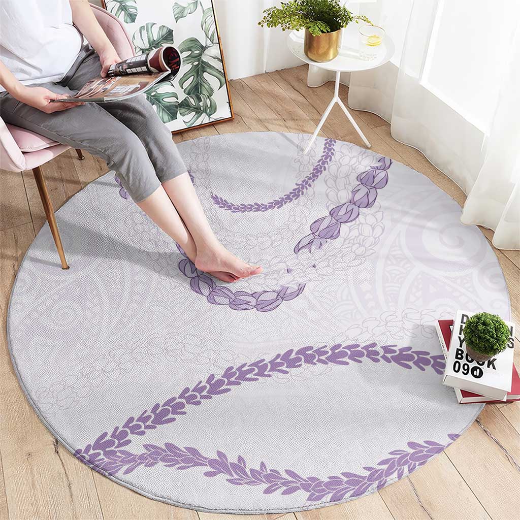 Aloha Lei Mikioi Round Carpet Purple Polynesian Tribal Tatau Pattern LT9 - Polynesian Pride