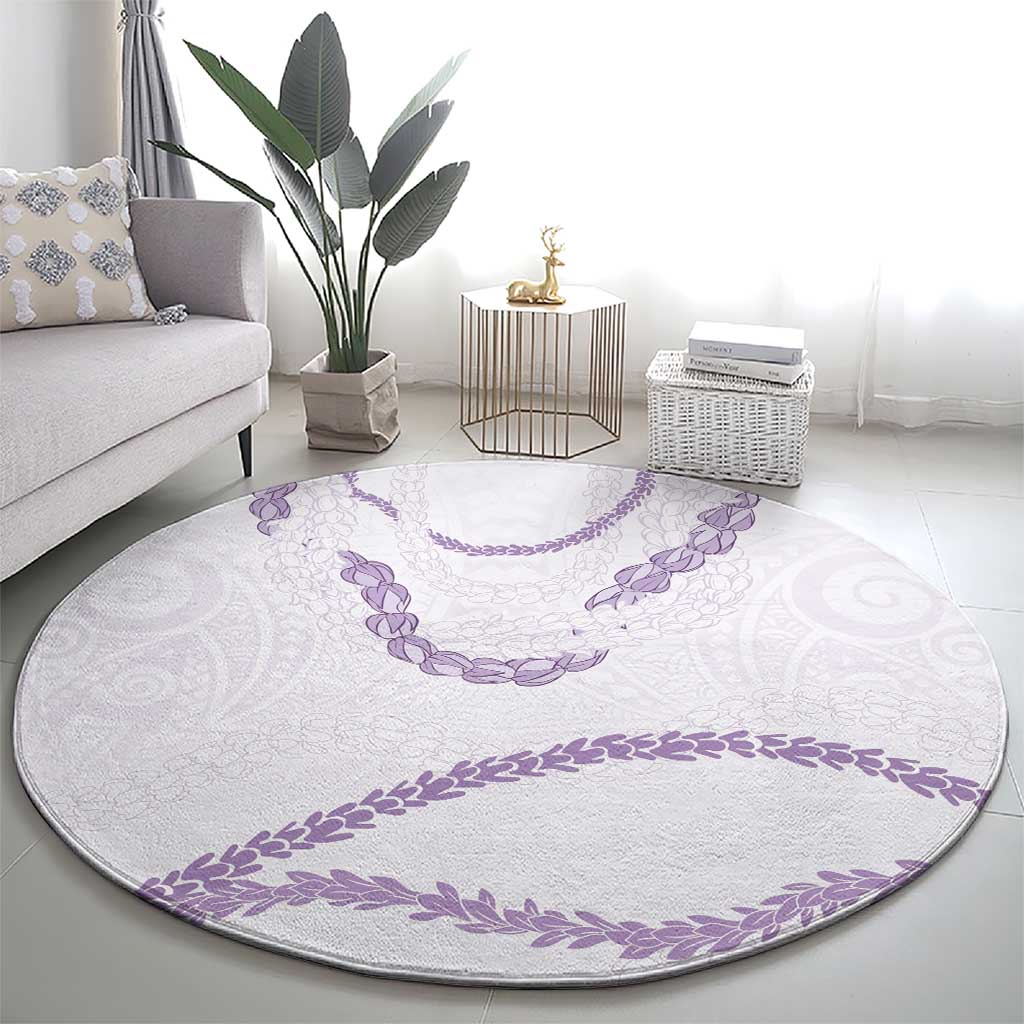 Aloha Lei Mikioi Round Carpet Purple Polynesian Tribal Tatau Pattern LT9 - Polynesian Pride