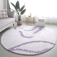 Aloha Lei Mikioi Round Carpet Purple Polynesian Tribal Tatau Pattern LT9 - Polynesian Pride