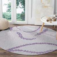 Aloha Lei Mikioi Round Carpet Purple Polynesian Tribal Tatau Pattern LT9 - Polynesian Pride