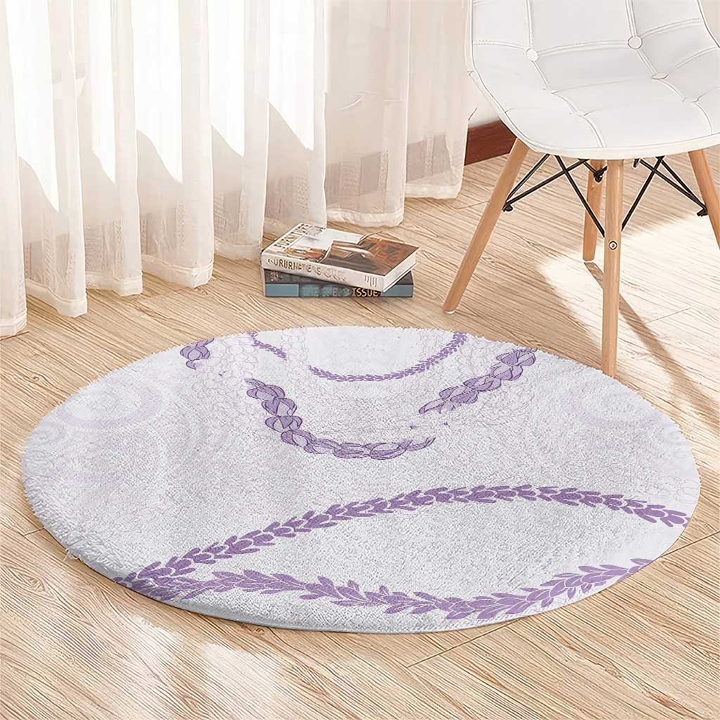 Aloha Lei Mikioi Round Carpet Purple Polynesian Tribal Tatau Pattern LT9 - Polynesian Pride