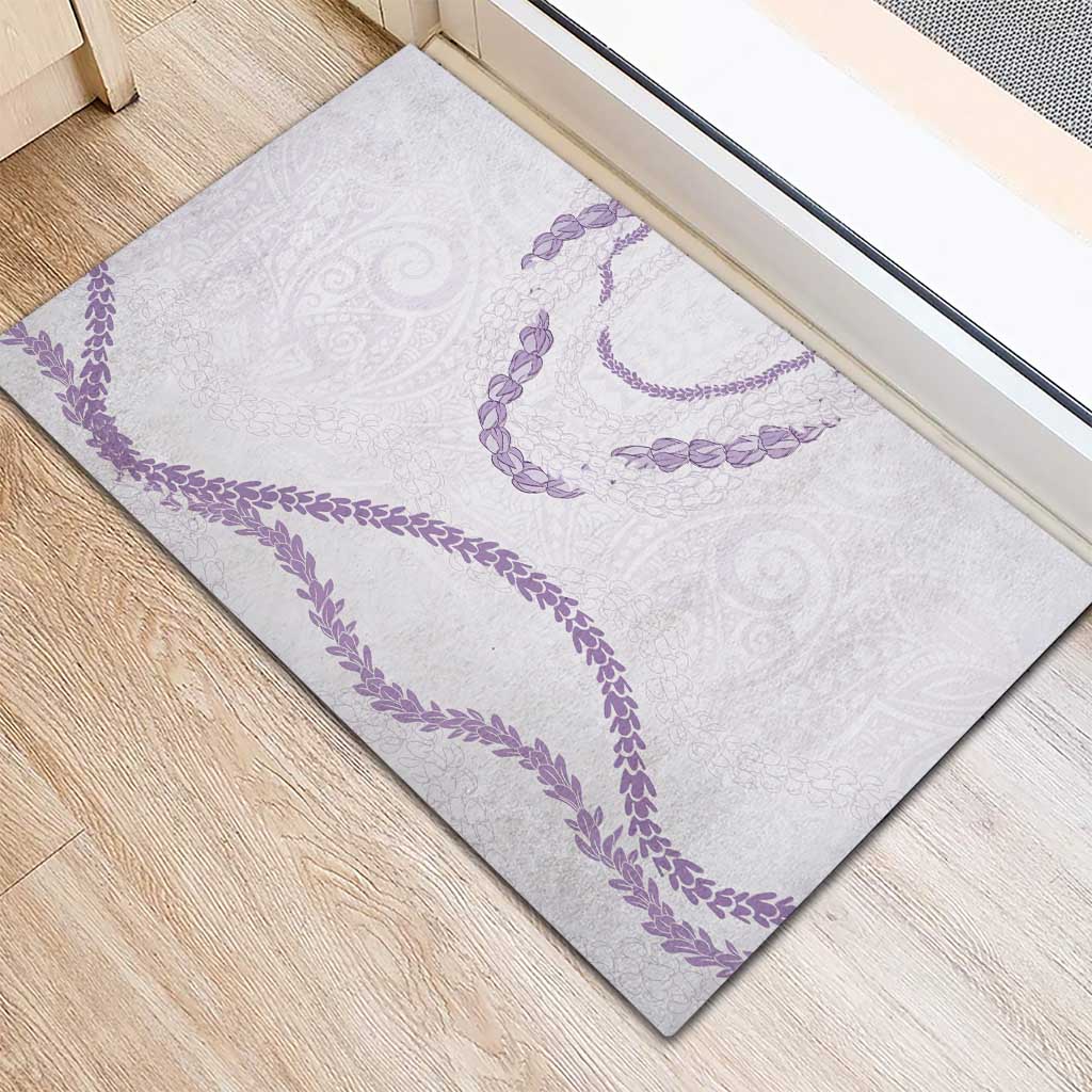 Aloha Lei Mikioi Rubber Doormat Purple Polynesian Tribal Tatau Pattern LT9 - Polynesian Pride