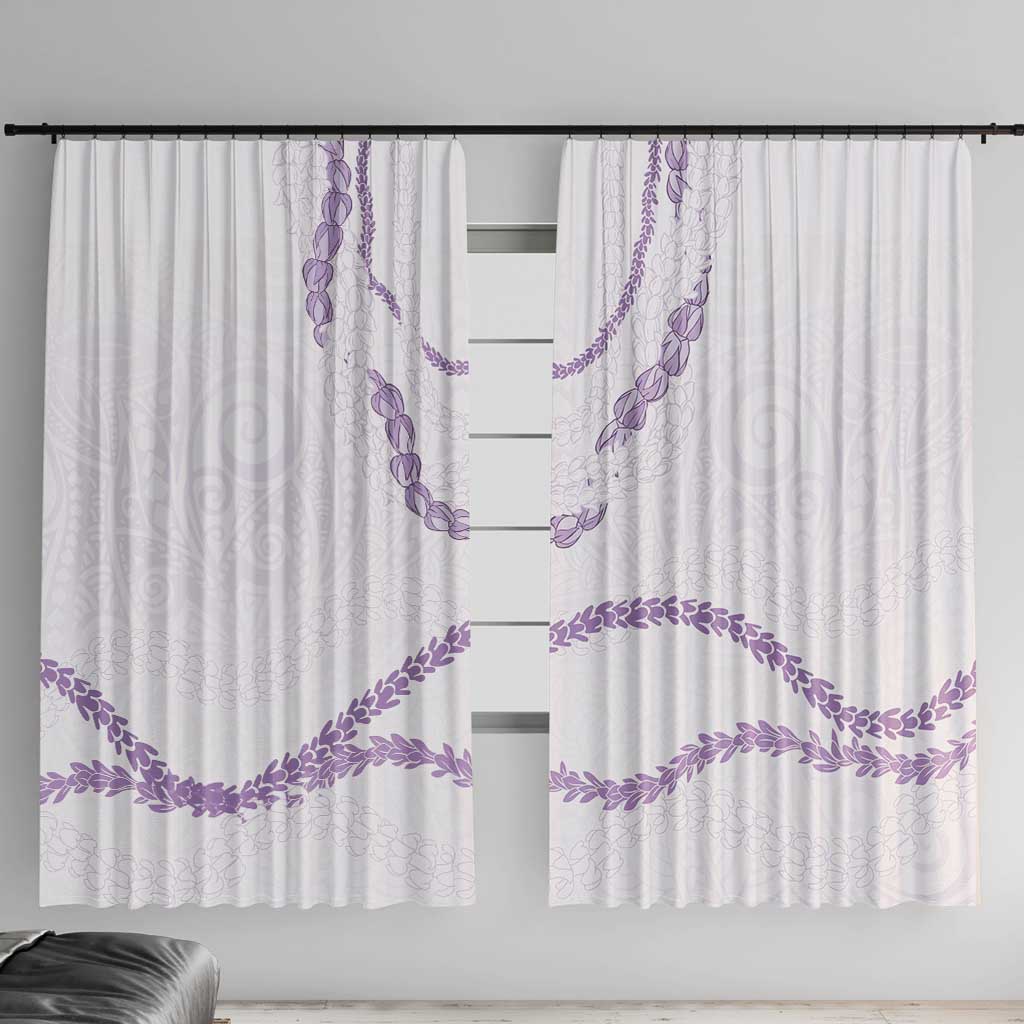Aloha Lei Mikioi Window Curtain Purple Polynesian Tribal Tatau Pattern LT9 With Hooks Purple - Polynesian Pride