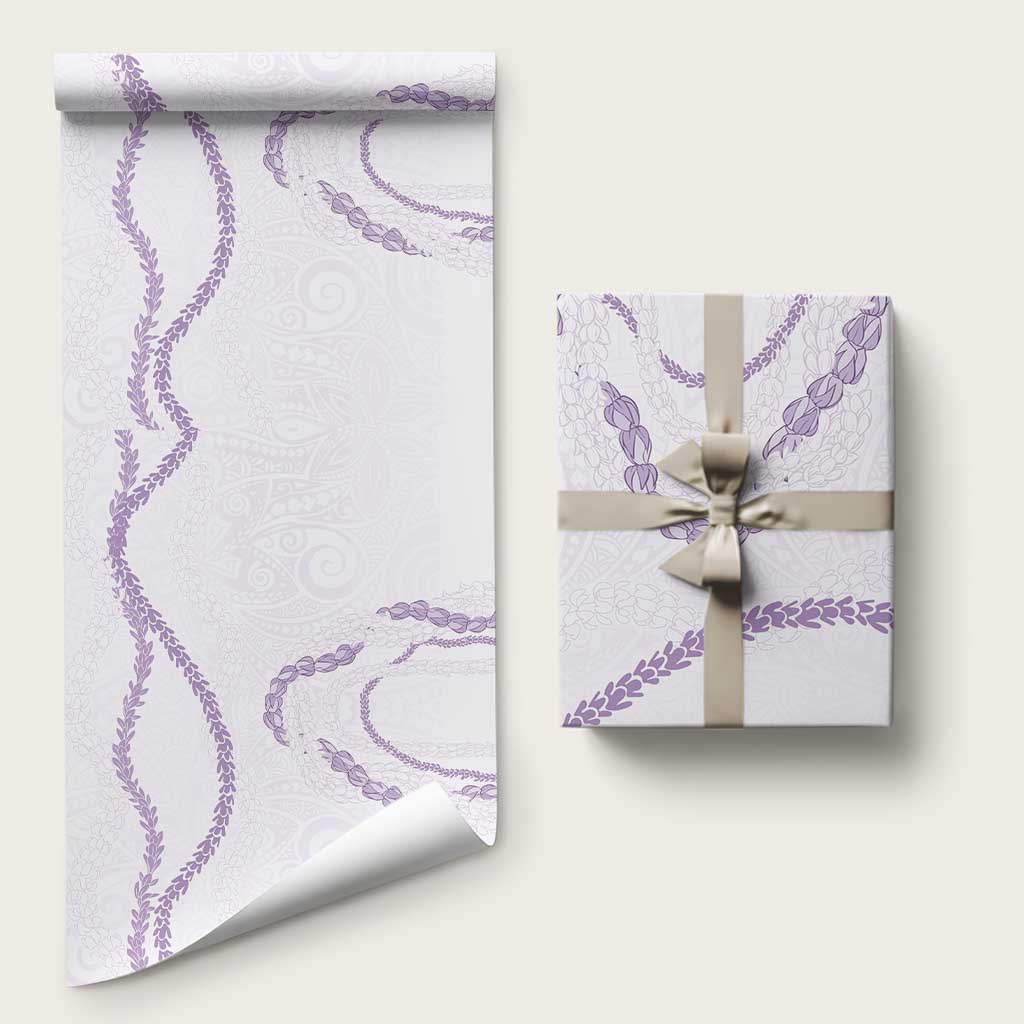 Aloha Lei Mikioi Wrapping Paper Purple Polynesian Tribal Tatau Pattern LT9 58" × 23" Purple - Polynesian Pride