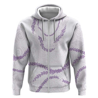 Aloha Lei Mikioi Zip Hoodie Purple Polynesian Tribal Tatau Pattern LT9 Zip Hoodie Purple - Polynesian Pride