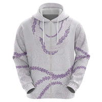 Aloha Lei Mikioi Zip Hoodie Purple Polynesian Tribal Tatau Pattern LT9 - Polynesian Pride
