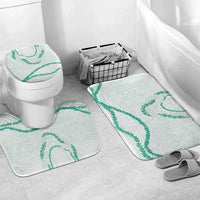 Aloha Lei Mikioi Bathroom Set Sage Green Polynesian Tribal Tatau Pattern LT9 Mat Set Only (3 pcs) One Size Green - Polynesian Pride