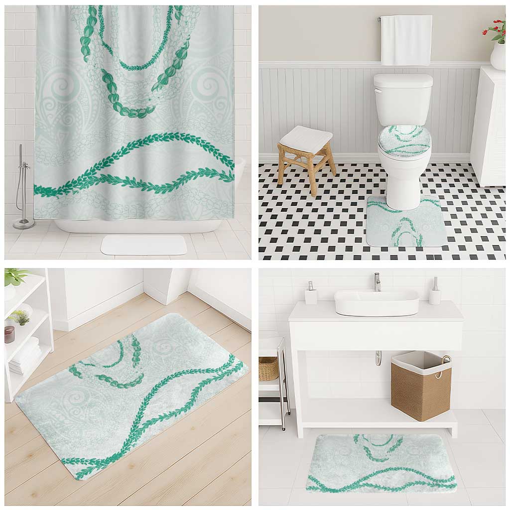 Aloha Lei Mikioi Bathroom Set Sage Green Polynesian Tribal Tatau Pattern LT9 - Polynesian Pride