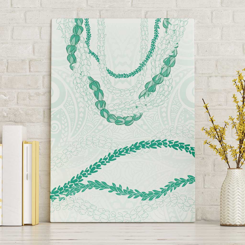 Aloha Lei Mikioi Canvas Wall Art Sage Green Polynesian Tribal Tatau Pattern LT9 Without Frame Green - Polynesian Pride