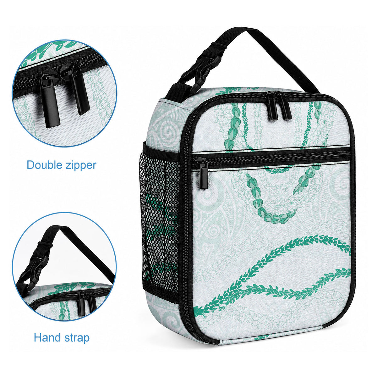 Aloha Lei Mikioi Lunch Bag Sage Green Polynesian Tribal Tatau Pattern LT9 - Polynesian Pride