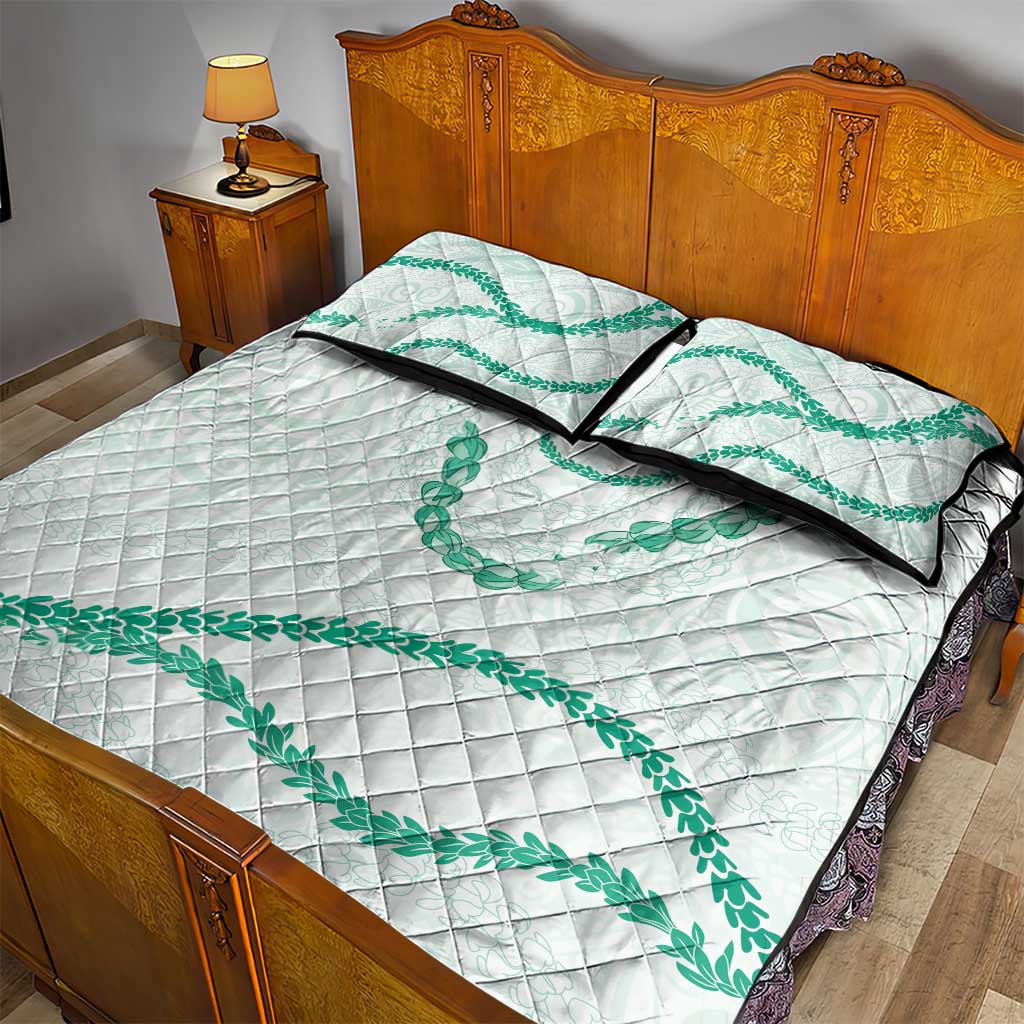 Aloha Lei Mikioi Quilt Bed Set Sage Green Polynesian Tribal Tatau Pattern LT9 - Polynesian Pride