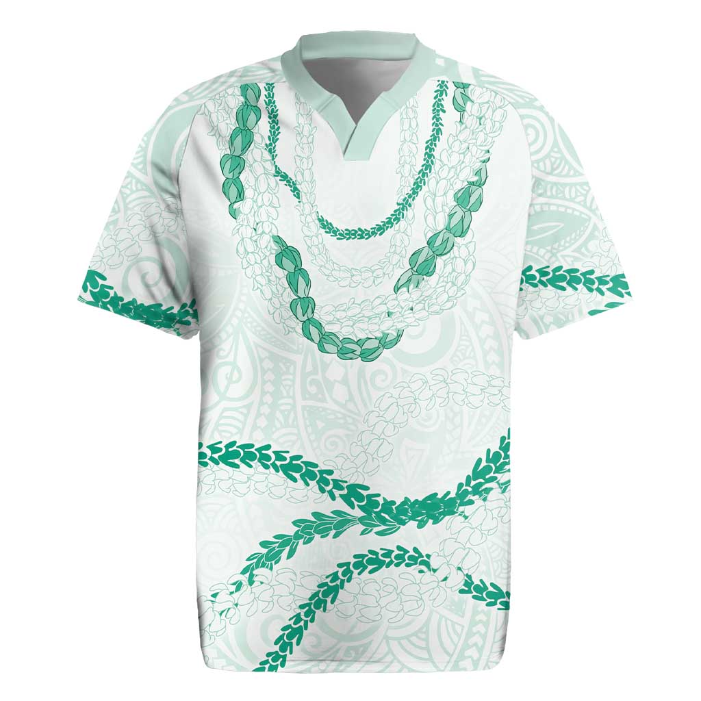 Aloha Lei Mikioi Rugby Jersey Sage Green Polynesian Tribal Tatau Pattern LT9 Green - Polynesian Pride