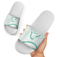 Aloha Lei Mikioi Slide Sandals Sage Green Polynesian Tribal Tatau Pattern LT9 - Polynesian Pride