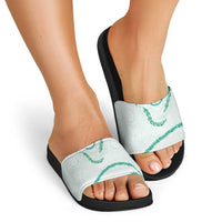 Aloha Lei Mikioi Slide Sandals Sage Green Polynesian Tribal Tatau Pattern LT9 - Polynesian Pride