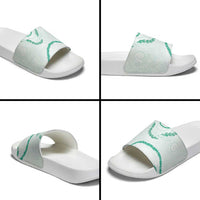Aloha Lei Mikioi Slide Sandals Sage Green Polynesian Tribal Tatau Pattern LT9 - Polynesian Pride