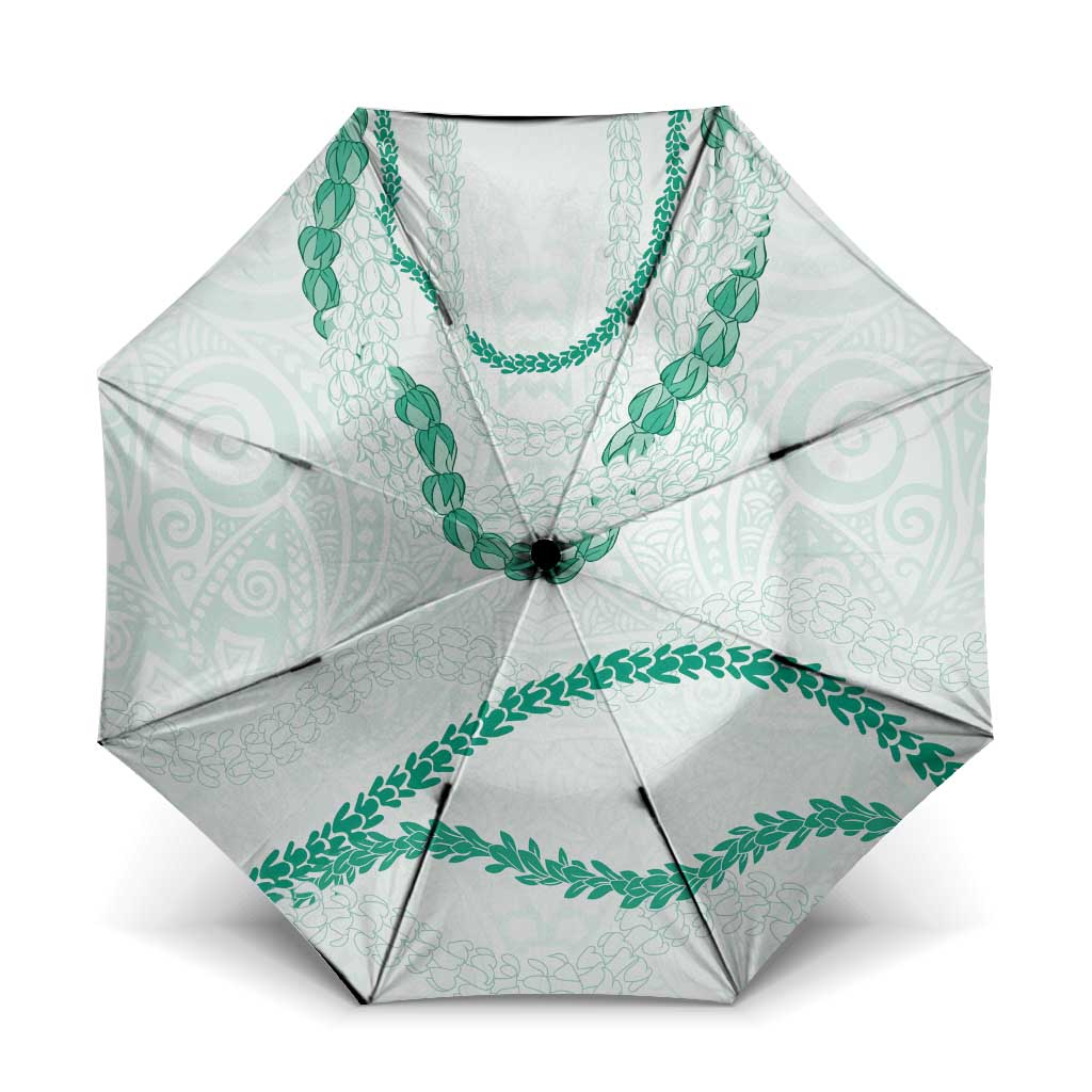 Aloha Lei Mikioi Umbrella Sage Green Polynesian Tribal Tatau Pattern LT9 One Size Folded 11.42 inch Opened Diameter 37.4 inch Green - Polynesian Pride