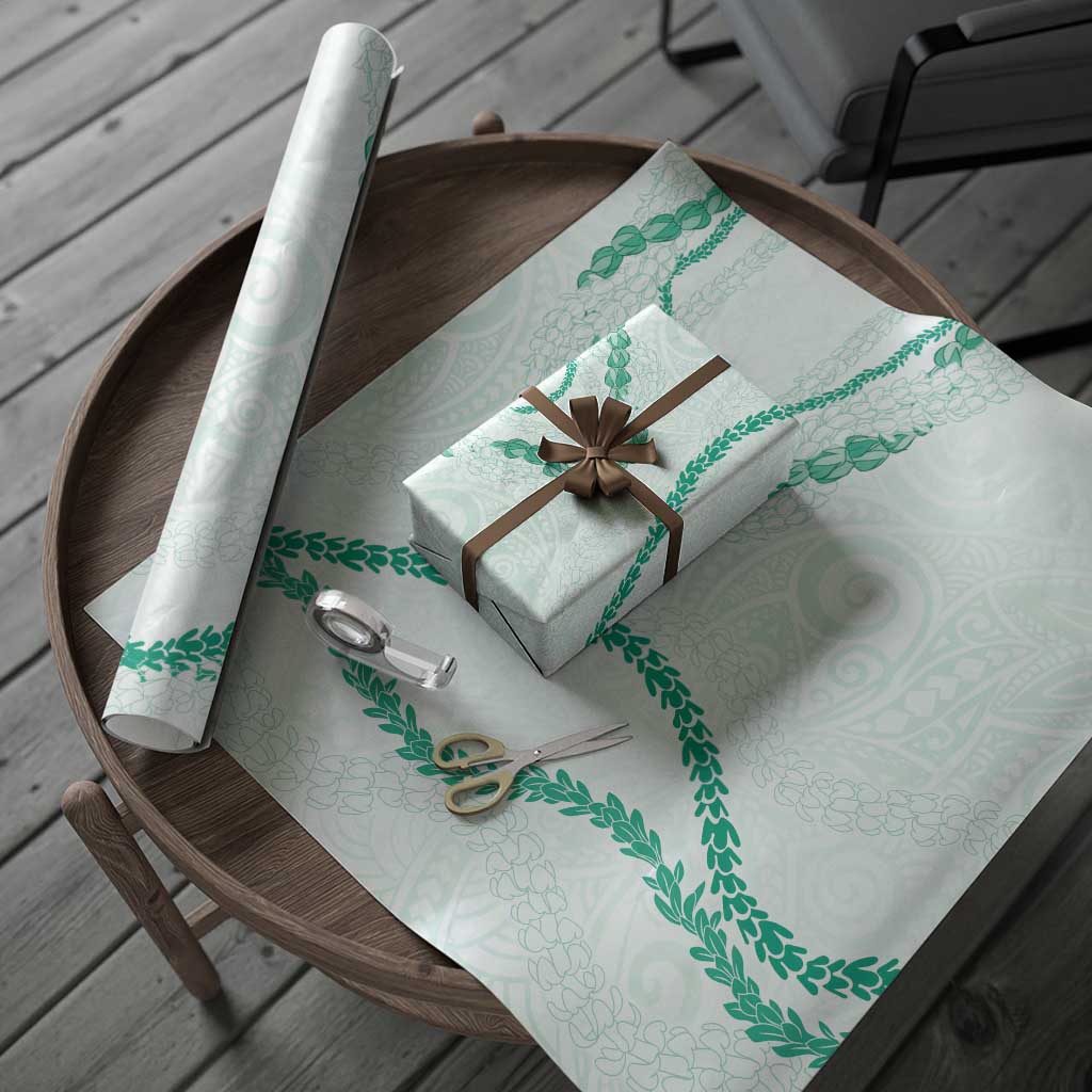 Aloha Lei Mikioi Wrapping Paper Sage Green Polynesian Tribal Tatau Pattern LT9 - Polynesian Pride