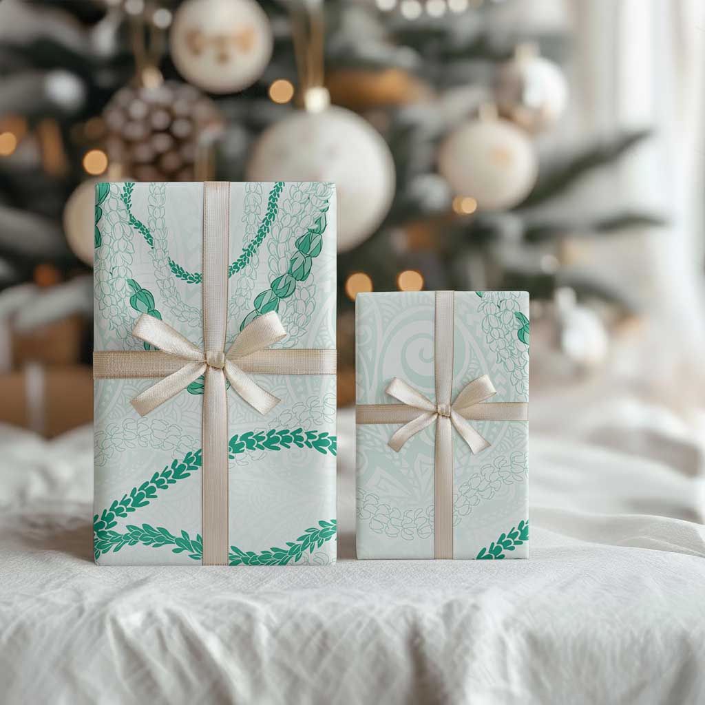 Aloha Lei Mikioi Wrapping Paper Sage Green Polynesian Tribal Tatau Pattern LT9 - Polynesian Pride