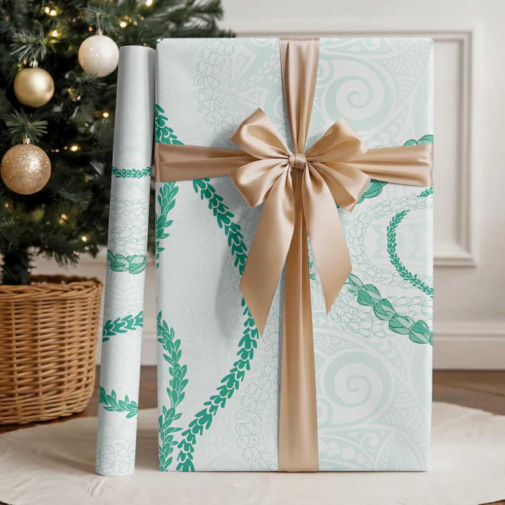 Aloha Lei Mikioi Wrapping Paper Sage Green Polynesian Tribal Tatau Pattern LT9 - Polynesian Pride