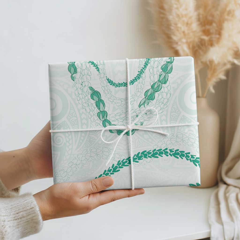 Aloha Lei Mikioi Wrapping Paper Sage Green Polynesian Tribal Tatau Pattern LT9 - Polynesian Pride