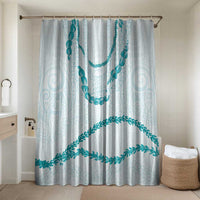 Aloha Lei Mikioi Bathroom Set Aloha Lei Mikioi LT9 Shower Curtain Only Teal - Polynesian Pride