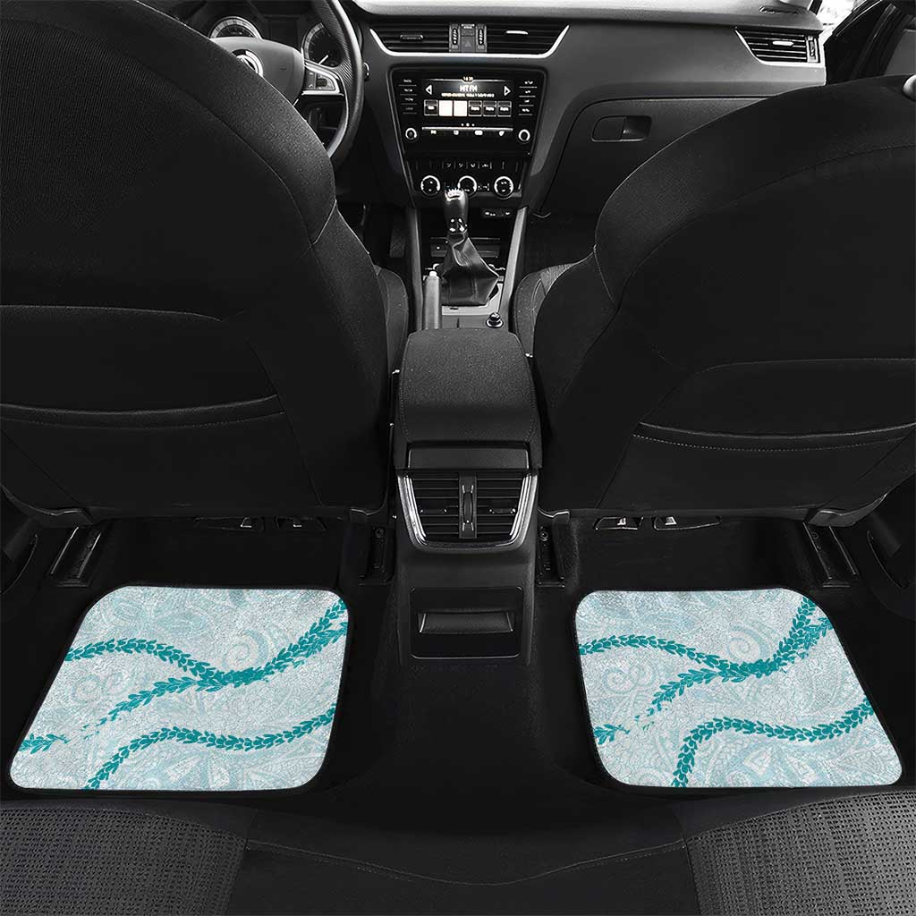 Aloha Lei Mikioi Car Mats Teal Polynesian Tribal Tatau Pattern LT9 Set 2pcs - Back Teal - Polynesian Pride