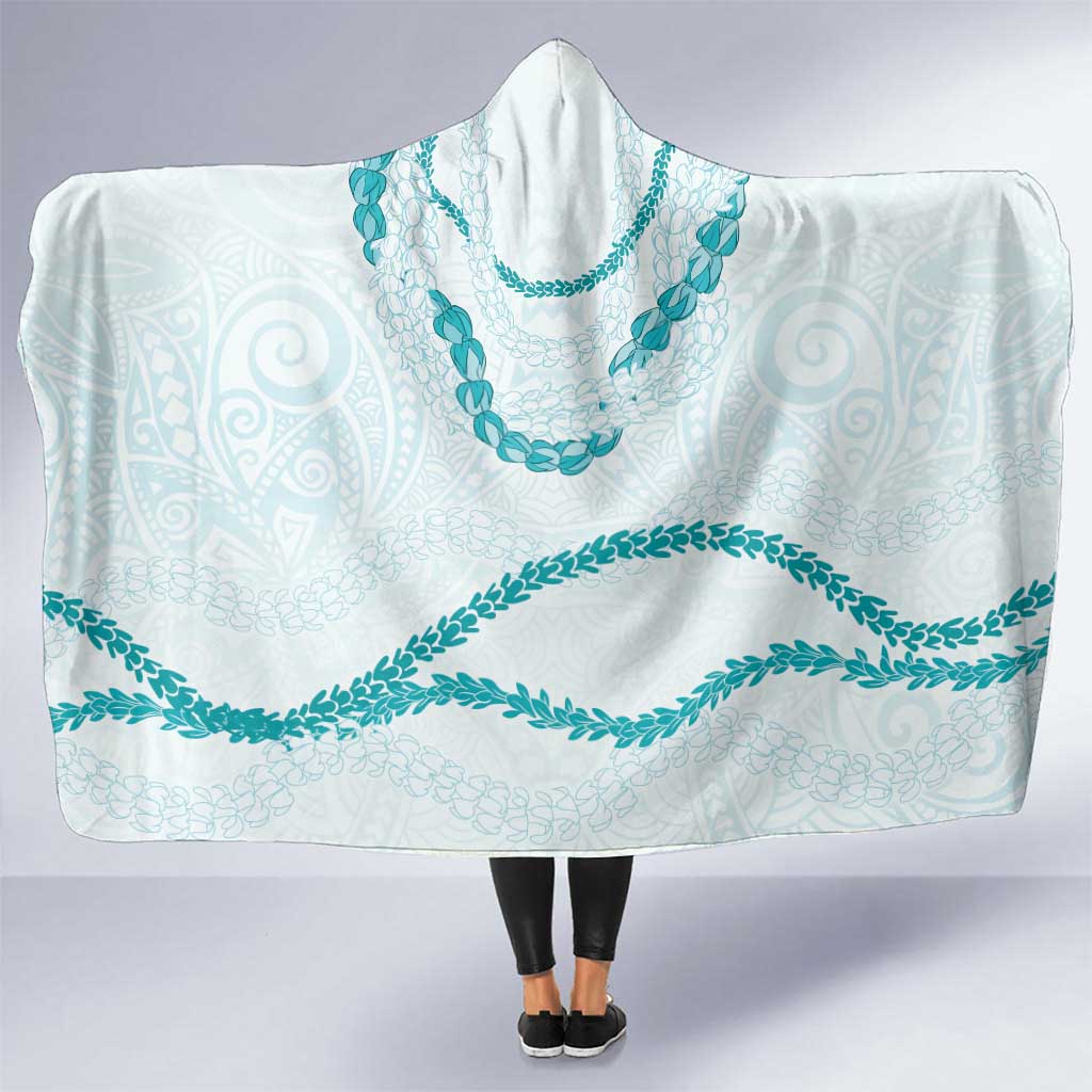 Aloha Lei Mikioi Hooded Blanket Teal Polynesian Tribal Tatau Pattern LT9 One Size Teal - Polynesian Pride